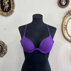 Victoria's Secret Very Sexy Rhinestone Push Up Bra 36B Purple
